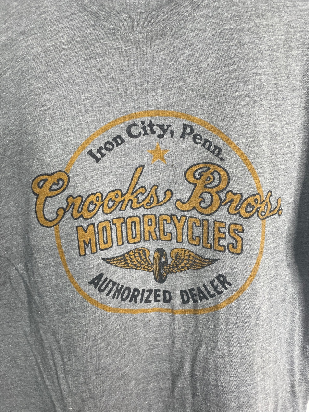 Lucky Brand Gray Graphic 'Crooks Bros. Motorcycles' Short Sleeve Tee